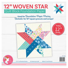 12" Woven Star Quilt Block Foundation Paper (12 1/2" unfinished * 42 sheets)