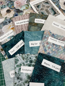 Hoffman Fabrics Farmhouse Blooms Cross Quilt Kit -  wall hanging size 46 X 60. Fabric kit only.  Please note NO PATTERN!!
