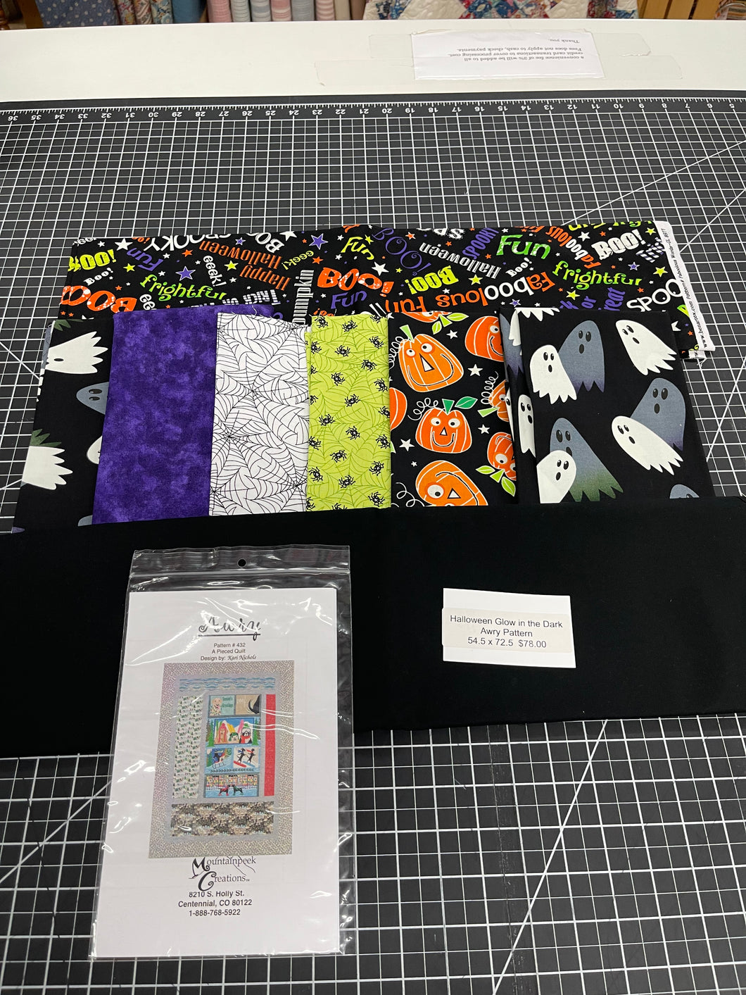 Halloween Glow in the Dark / Awry Patter included in kit  54 X72.