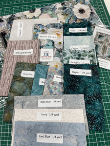 Hoffman Fabrics Farmhouse Blooms Cross Quilt Kit -  wall hanging size 46 X 60. Fabric kit only.  Please note NO PATTERN!!