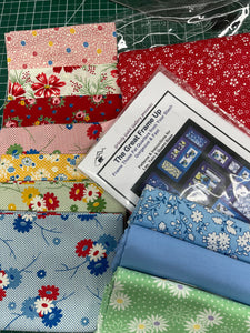The Great Frame Up 66 X 82 quilt kit includes pattern and project bag.