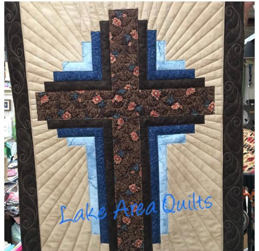 Brown & Blue Varient Hope of Texas Cross - Wall hanging Kit  25