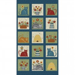 Colorful Cats Sq. panel 10221 99  by Benertex