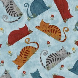 Colorful Cats Sky 10222 50 (blue)  by Benertex