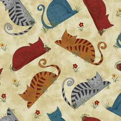 Colorful Cats Vanilla 10222 71  by Benertex