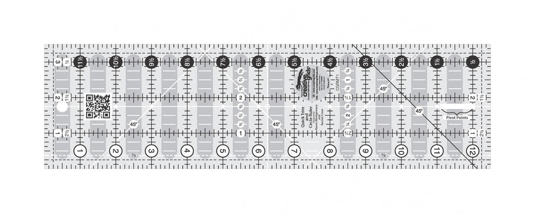 Quick Trim & Circle Ruler CGRMT1  Creative Grids non slip ruler