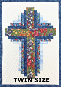 Hope of Texas Cross - Twin size (white backgound)  KIT  WITH PATTERN 46 x 68 in.
