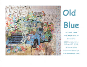 Old Blue Vintage Truck Collage Pattern # LHFWOB By Laura Heine
