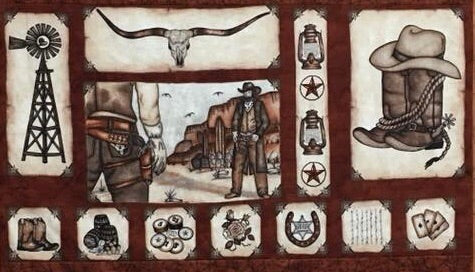 Western Panel (cowboys)   Panel size 22