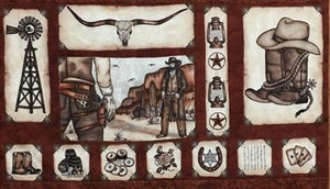 Western Panel (cowboys)   Panel size 22" X 45"