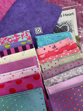 Tula Pink, #D  Exploding Heart Kit includes pattern, 18 fq, background, & binding.   One of a kind