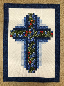 Hope of Texas Cross - Twin size (white backgound)  KIT  WITH PATTERN 46 x 68 in.
