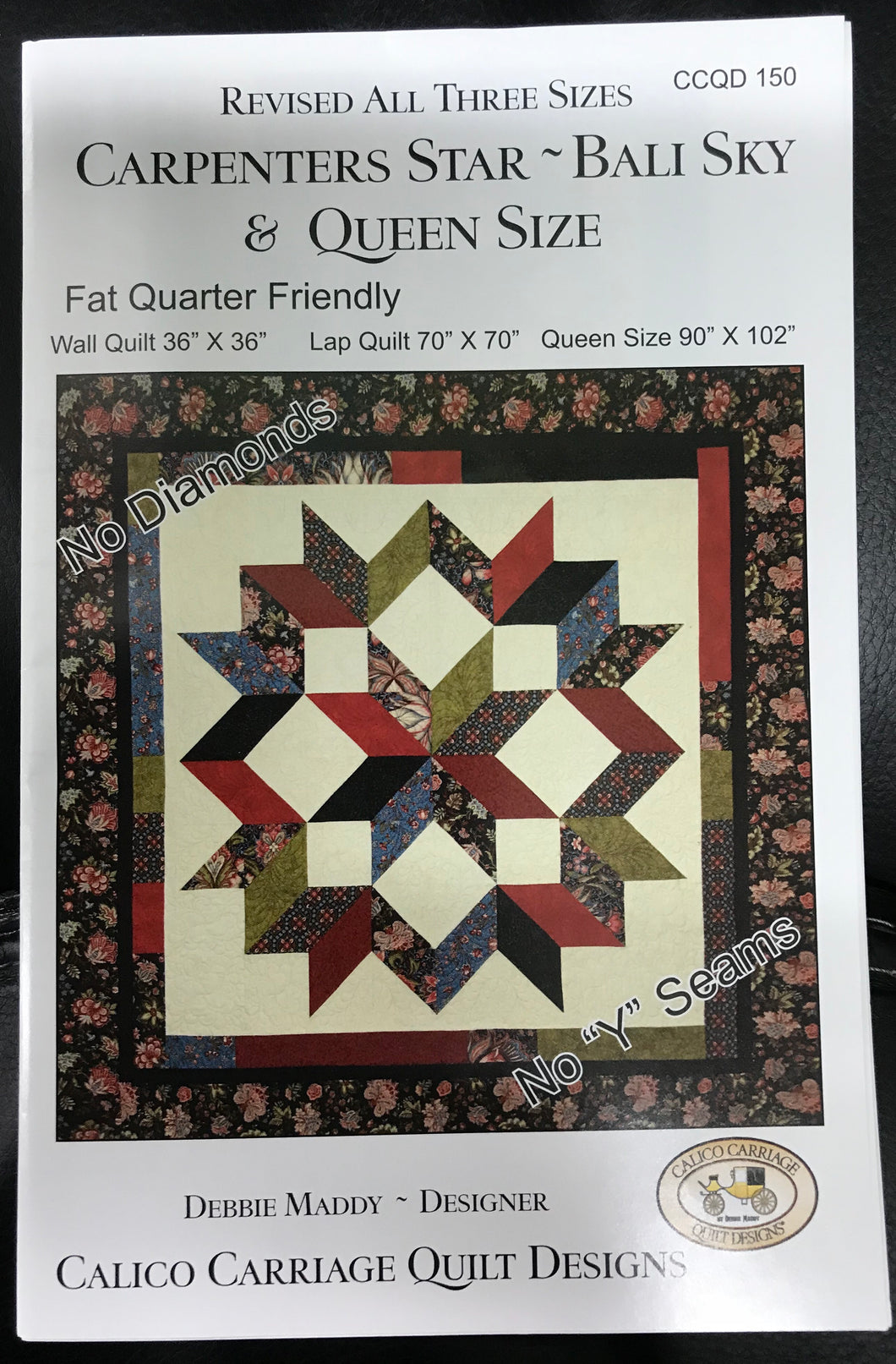 Carpenters Star - Bali Sky & Queen size by Calico Carriage Quilt Design pattern