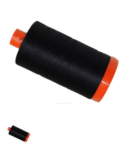Aurifil 50 wt.  Cotton Mako 100% cotton Large spool black