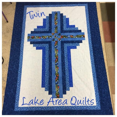 Hope of Texas Cross - (w/pale blue background) Twin size KIT  WITH PATTERN 58 X 85.