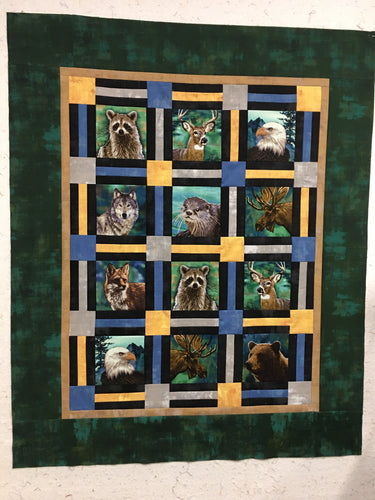 Woodland Wonders Panel Kit - All Boxed In Pattern / 42 X 51 kit includes fabric & pattern