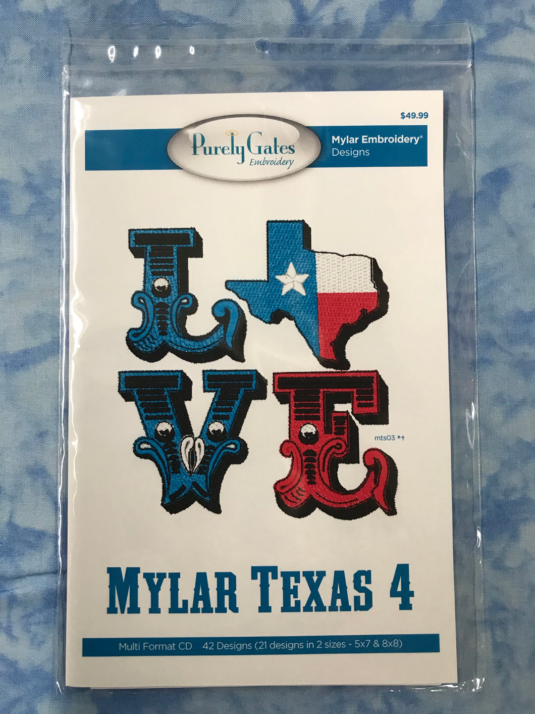 Purely Gates Embroidery (LOVE Mylar Texas 4) - Mylar Embroidery Designs