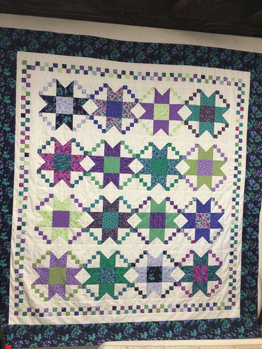 Nancy Rink Starry Argyle Pattern Night Riviera Runner Fabric Kit.  25
