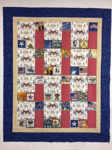 Home of the Brave (white) KIT WITH PATTERN 48 X 60.