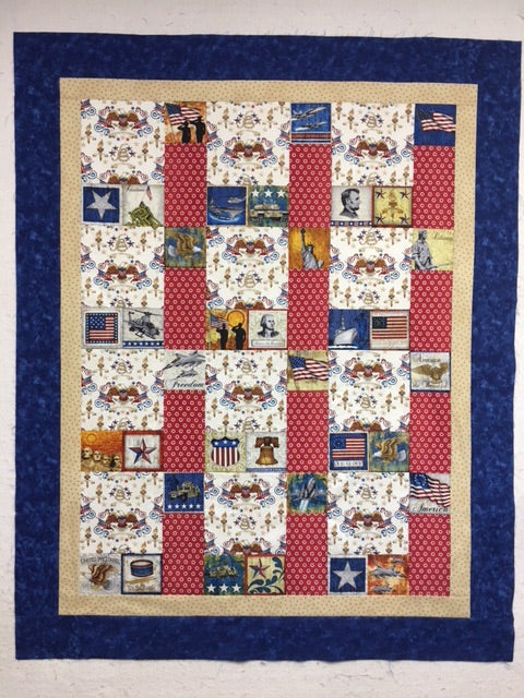 Home of the Brave (white) KIT WITH PATTERN 48 X 60.