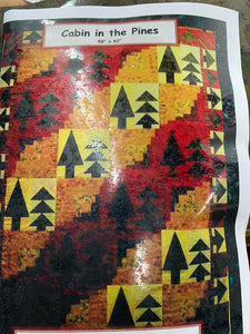 Cabin in the Pines quilt kit 58 X 82. Kit includes fabric, binding, & pattern.