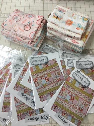 Vintage baby by Kati cupcake size throw & baby.