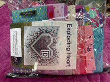 Tula Pink, #D  Exploding Heart Kit includes pattern, 18 fq, background, & binding.   One of a kind