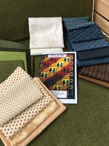 Cabin in the Pines quilt kit 58 X 82. Kit includes fabric, binding, & pattern.