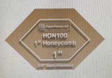 Lucy Boston - 1" Honeycomb Acrylic fabric cutting template (3/8" seam allowance)