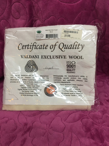 1/2 yard of cream wool. Valdani Exclusive Wool