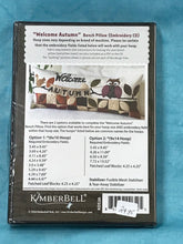 KimberBell, Welcome Autumn Bench Pillow. Machine Embroidery CD.  KD526