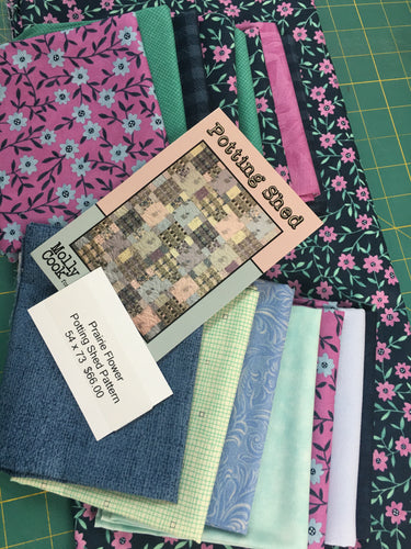 Prairie Flower / Potting Shed Pattern 54 X 73. kit includes fabric, binding, & pattern.
