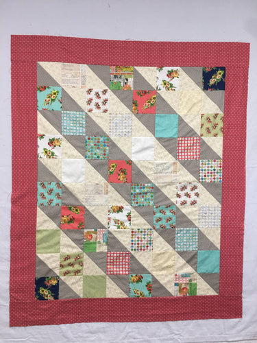 Flea Market Mix Charm Kit, Carefree Pattern / Kit includes fabric, binding, & pattern.