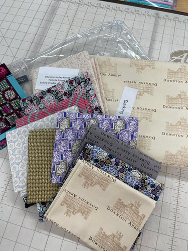 Downton Abbey Fabrics & backing fabric / VR Nashville Pattern 40 X 53 kit includes fabric, binding, Backing & pattern.