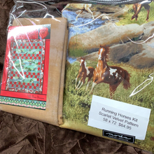 Running Horses Kit Scarlet Velvet Pattern 58 X 72 quilt kit includes fabric, binding, & backing