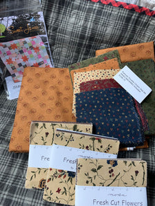 Kansas Trouble Charm Star Kit 54 X 63. Backing included / Kit includes fabric, binding, pattern, & backing.