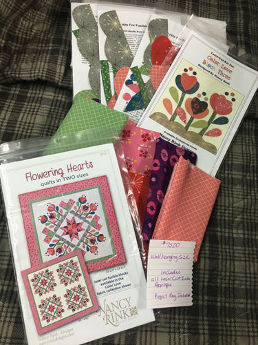 Flowering Hearts Walling size Laser cut fusible applique (precut) Nancy Rink
