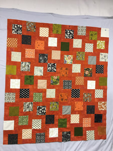 Hallo-Harvest Charm Pack Kit, Halloween Fabrics 52 X 58. kit includes fabric, binding, & pattern.