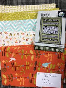 Wrens & Friends / Honor pattern 57 X 76 kit includes fabric, binding, & pattern