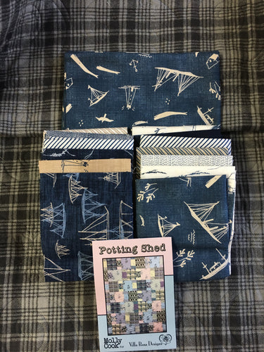 More Hearty Good Wishes / Potting Shed Pattern 54 X 74. kit includes fabric, binding, & pattern.