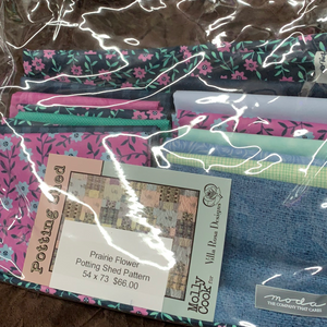 Prairie Flower / Potting Shed Pattern 54 X 73. kit includes fabric, binding, & pattern.