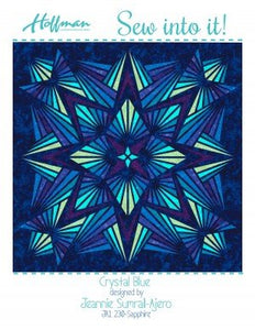 Hoffman - Crystal Blue Sapphire - Sew into it quilt kit (precut)