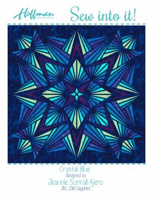 Hoffman - Crystal Blue Sapphire - Sew into it quilt kit (precut)